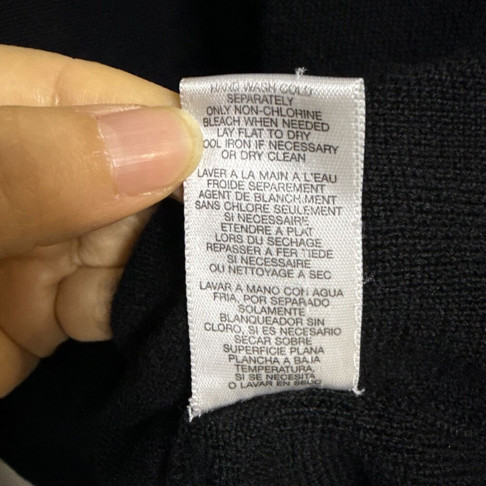 MICHAEL KORS Men's Black Pullover 100% Merino Wool Sweater Size Large 1/4 Zip - Picture 8 of 9